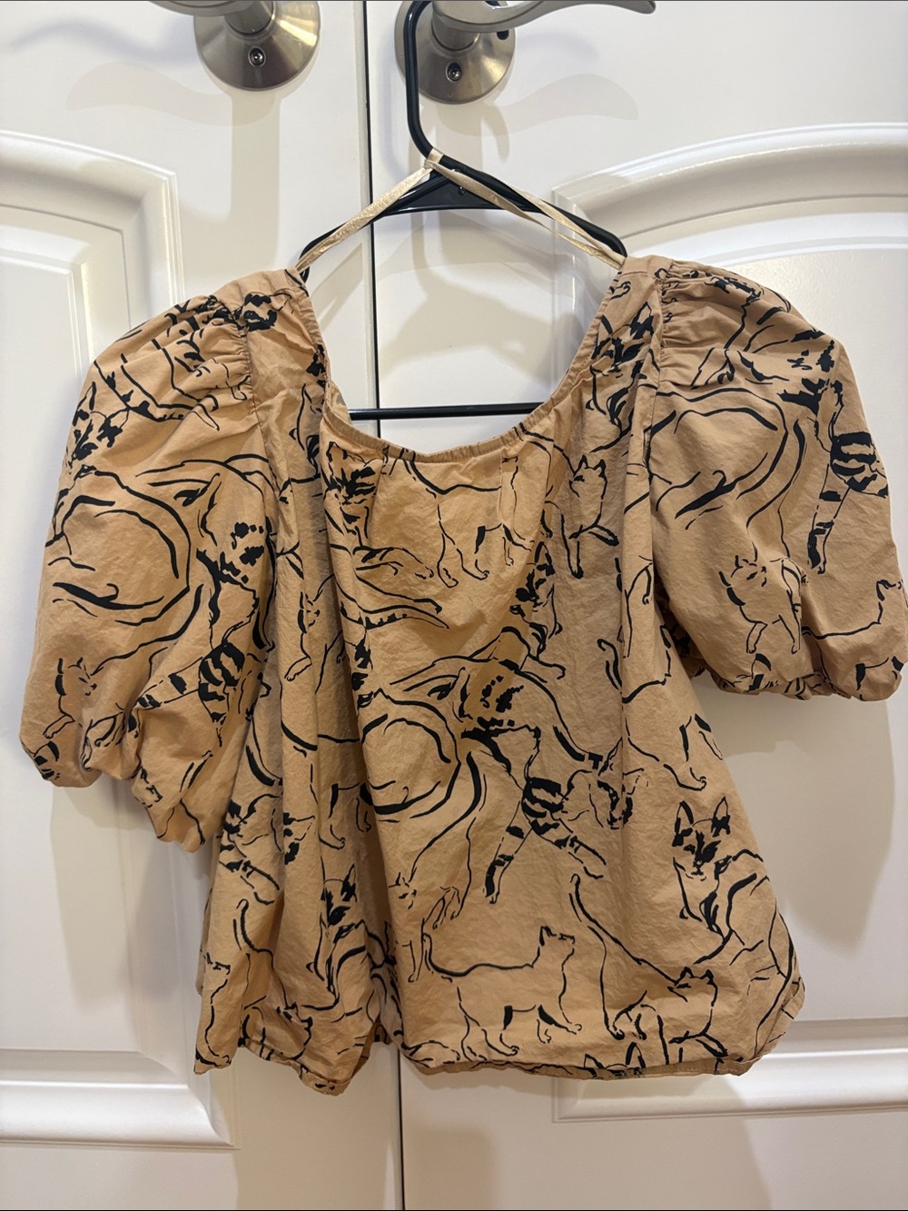 Anthropologie cat shirt  Puff-Sleeve